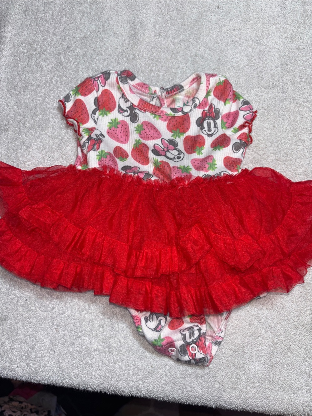 Disney Red Strawberry & Minnie Tulle One-Piece